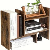 NNETM Desktop Storage Rack Bookshelf - Brown