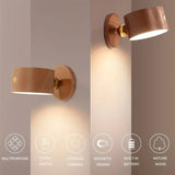 NNETM Wireless Sapele Wood Bedroom Reading Lamp in Sapele Wood color