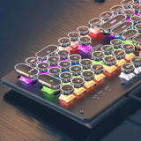 NNETM Caller Mechanical Keyboard - 104 Keys, Green Axis, Backlit, Wired USB, Black [Green Axis]