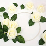 NNETM 50pcs Ivory Artificial Foam Rose Flower Heads - 7.5cm | Elegant Bulk Decor