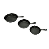 NNEVL Set of 3 BBQ Steak Pans Cast Iron