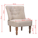 NNEVL French Chair Cream Fabric