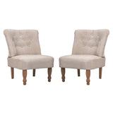 NNEVL French Chairs 2 pcs Cream Fabric