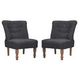 NNEVL French Chairs 2 pcs Grey Fabric
