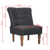 NNEVL French Chairs 2 pcs Grey Fabric