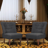 NNEVL French Chairs 2 pcs Grey Fabric