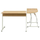 NNEVL Corner Desk L-Shaped Oak