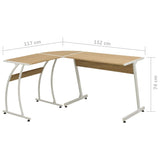 NNEVL Corner Desk L-Shaped Oak
