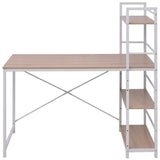 NNEVL Desk with 4-Tier Bookcase Oak