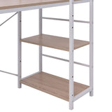 NNEVL Desk with 4-Tier Bookcase Oak