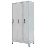 NNEVL Locker Cabinet with 3 Compartments Steel 90x45x180 cm Grey