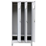 NNEVL Locker Cabinet with 3 Compartments Steel 90x45x180 cm Grey