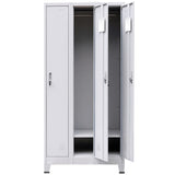 NNEVL Locker Cabinet with 3 Compartments Steel 90x45x180 cm Grey