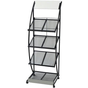 NNEVL Magazine Rack 47x40x134 cm Black and White A4