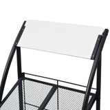 NNEVL Magazine Rack 47x40x134 cm Black and White A4