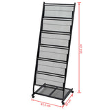 NNEVL Magazine Rack 47.5x43x133 cm Black A4
