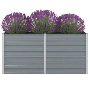 NNEVL Raised Garden Bed 160x80x77 cm Galvanised Steel Grey