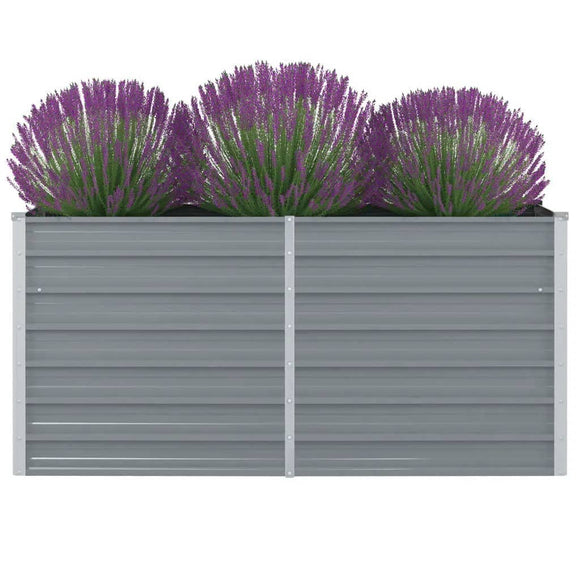 NNEVL Raised Garden Bed 160x80x77 cm Galvanised Steel Grey
