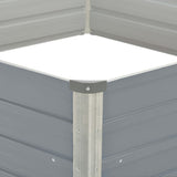 NNEVL Raised Garden Bed 129x129x46 cm Galvanised Steel Grey