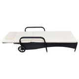 NNEVL Sun Lounger with Cushion & Wheels Poly Rattan Black