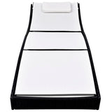 NNEVL Sun Lounger Poly Rattan Black