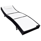 NNEVL Sun Lounger Poly Rattan Black