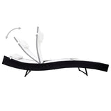 NNEVL Sun Lounger Poly Rattan Black