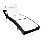 NNEVL Sun Lounger Poly Rattan Black