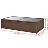 NNEVL 4 Piece Garden Lounge Set with Cushions Poly Rattan Brown