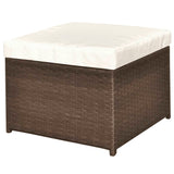 NNEVL 4 Piece Garden Lounge Set with Cushions Poly Rattan Brown
