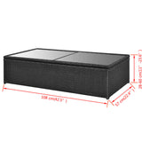 NNEVL 4 Piece Garden Lounge Set with Cushions Poly Rattan Black
