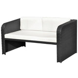 NNEVL 4 Piece Garden Lounge Set with Cushions Poly Rattan Black
