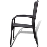 NNEVL Garden Chairs 2 pcs Poly Rattan Brown