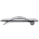 NNEVL Sun Lounger with Cushion & Wheels Poly Rattan Black