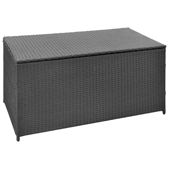 NNEVL Garden Storage Box Black 120x50x60 cm Poly Rattan