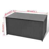 NNEVL Garden Storage Box Black 120x50x60 cm Poly Rattan