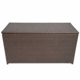 NNEVL Garden Storage Box Brown 120x50x60 cm Poly Rattan