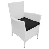 NNEVL Garden Chairs 2 pcs with Cushions Poly Rattan Cream White