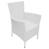 NNEVL Garden Chairs 2 pcs with Cushions Poly Rattan Cream White