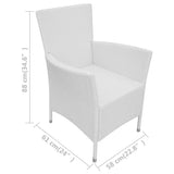 NNEVL Garden Chairs 2 pcs with Cushions Poly Rattan Cream White