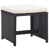 NNEVL 11 Piece Outdoor Dining Set with Cushions Poly Rattan Black