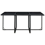 NNEVL 11 Piece Outdoor Dining Set with Cushions Poly Rattan Black