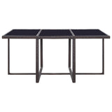 NNEVL 11 Piece Outdoor Dining Set with Cushions Poly Rattan Brown