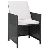 NNEVL 11 Piece Outdoor Dining Set Poly Rattan and Acacia Wood Black