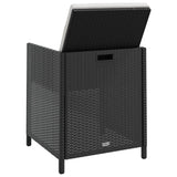 NNEVL 11 Piece Outdoor Dining Set Poly Rattan and Acacia Wood Black