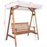 NNEVL Garden Swing Bench with Canopy Eucalyptus Acacia Wood