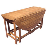 NNEVL 7 Piece Folding Outdoor Dining Set Solid Acacia Wood