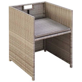 NNEVL 3 Piece Bistro Set with Cushions Poly Rattan Beige