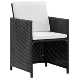 NNEVL 11 Piece Outdoor Dining Set with Cushions Poly Rattan Black
