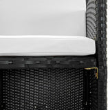NNEVL 11 Piece Outdoor Dining Set with Cushions Poly Rattan Black